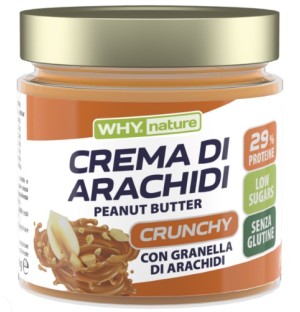 CREMA DI ARACHIDI CRUNCHY CON GRANELLA DI ARACHIDI WHY NATURE 350 GR