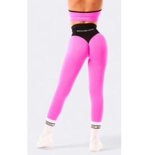 LEGGINS PUMP IT BICOLOR PUSH UP ROSA SHOCK/NERO MISURA M BOMBAFIT