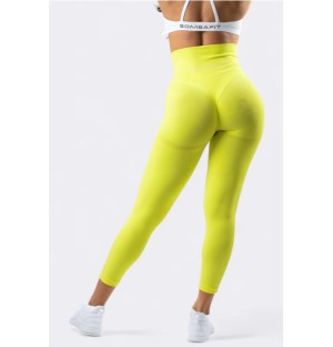 LEGGINS PUMP IT MONOCOLOR PUSH UP GIALLO FLUO MISURA XS-S BOMBAFIT