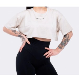 T-SHIRT BALANCE CROP COLORE BEIGE MISURA S BOMBAFIT